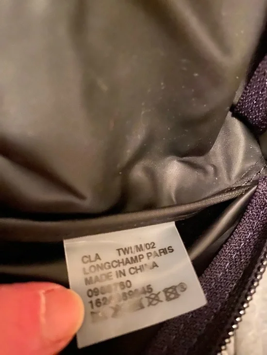 Longchamp LE PLIAGE Plum Nylon Tote with Brown Leather Trim - Picture 3 of 4